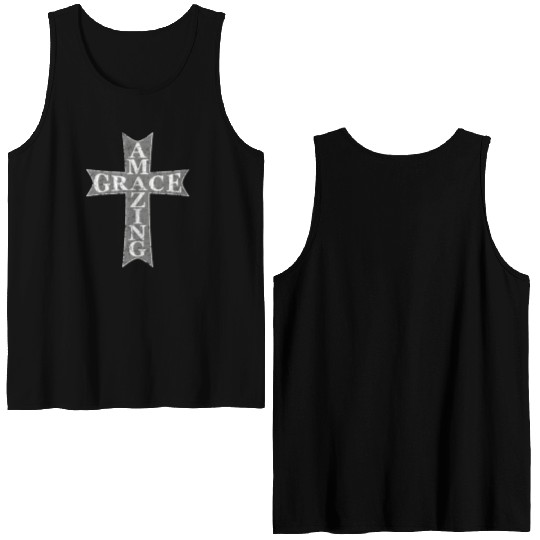 Amazing Grace Cross Double Sided Tank Tops