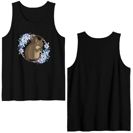 Flower Circle Squirrel Double Sided Tank Tops