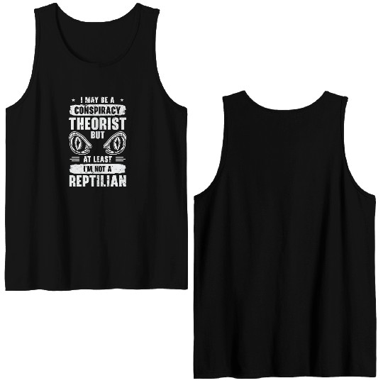 Lizard Reptilian Agenda Conspiracy Theory Double Sided Tank Tops