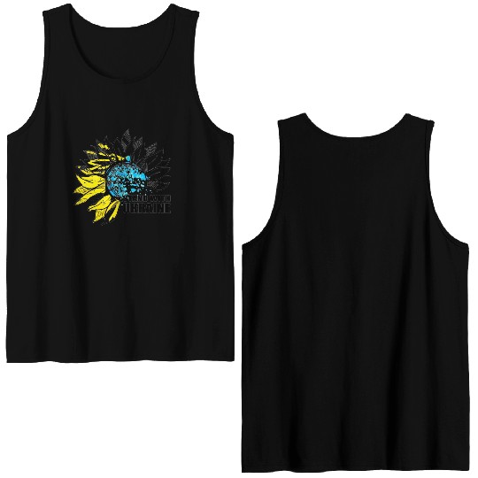 Sunflower Ukrainian Flag I Stand With Ukraine Ukra Double Sided Tank Tops