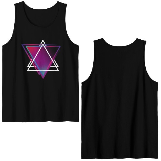 "Triangle Bliss: Geometric Marvel Double Sided Tank Tops"