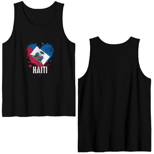 Haitian Vacation Haiti Flag Double Sided Tank Tops