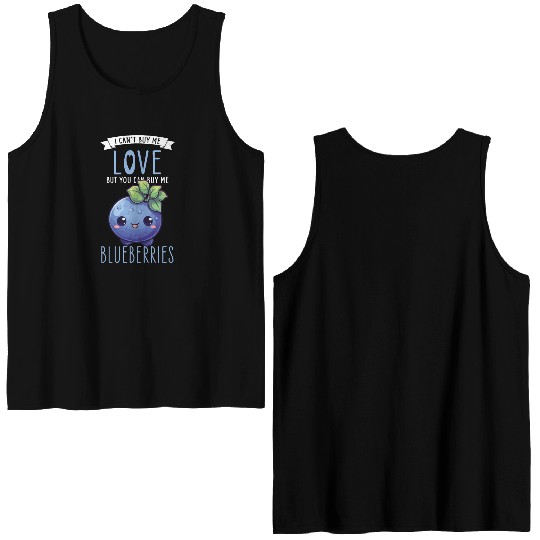 Blueberries Kawaii Double Sided Tank Tops