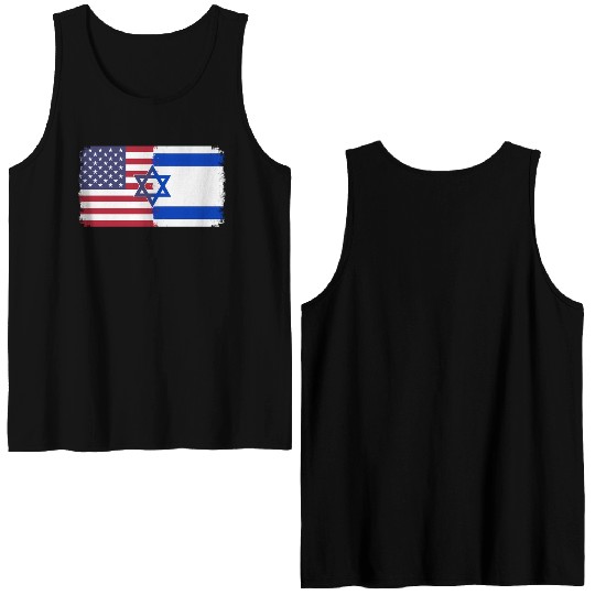 Israel Usa Flag Double Sided Tank Tops