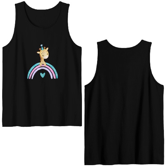 Cute Colorful Giraffe Double Sided Tank Tops