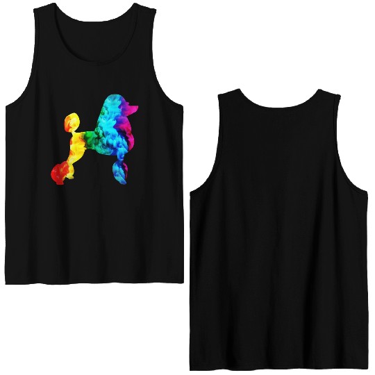 poodle proud proudle pride rainbow dog dogmonth Double Sided Tank Tops