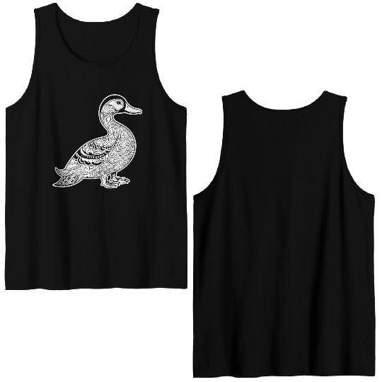 Duck Bird Nature Pond Double Sided Tank Tops