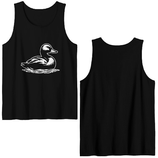 Duck Bird Nature Pond Double Sided Tank Tops