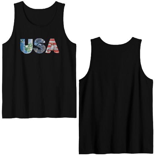 USA STATUE OF LIBERTY Comfort Colors Double Sided Tank Tops, USA