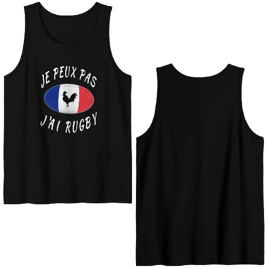 Je Peux Pas J ai Rugby France Rugby Cadeau Double Sided Tank Tops