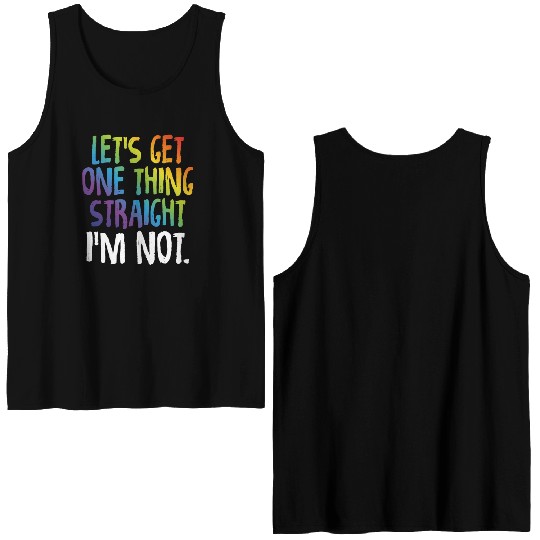 Lgbtq Rainbow Pride Not Straight Gay Lesbian Double Sided Tank Tops