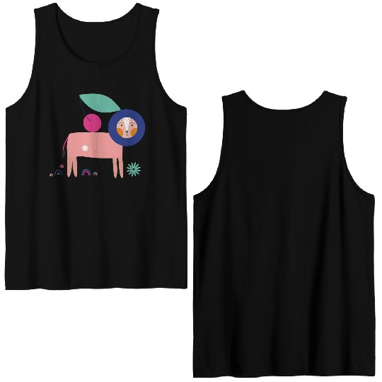 Cherry Picking Lion Kids Nature Funny Animal Double Sided Tank Tops