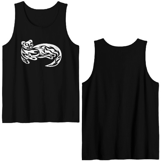 Tribal Otter Tattoo green Double Sided Tank Tops