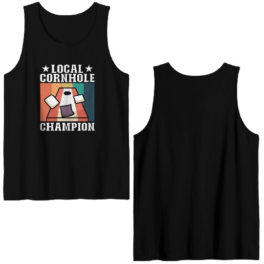 Local Cornhole Champion Bean Bag Lover Double Sided Tank Tops