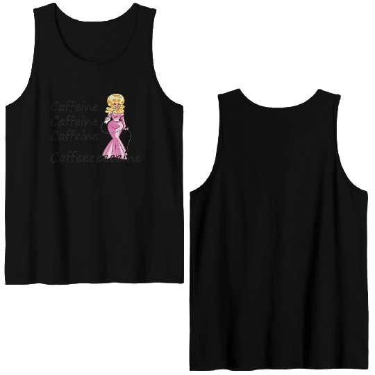 Dolly Parton fan; coffee drinker; caffeine Double Sided Tank Tops
