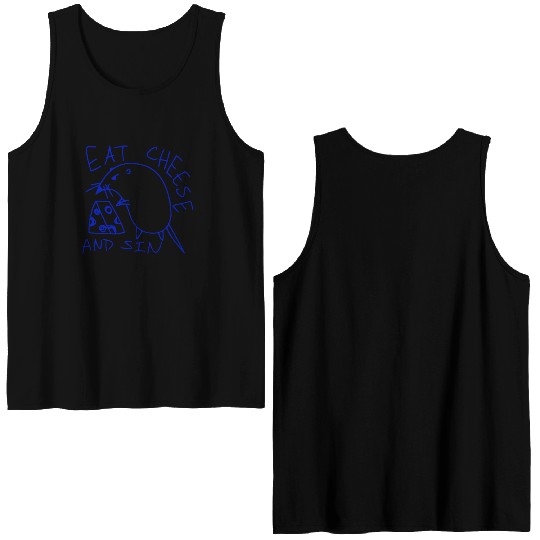 Eat cheese and sin Double Sided Tank Tops