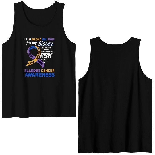 I Wear Marigold Blue Purple For My Sister Bladder Double Sided Tank Tops