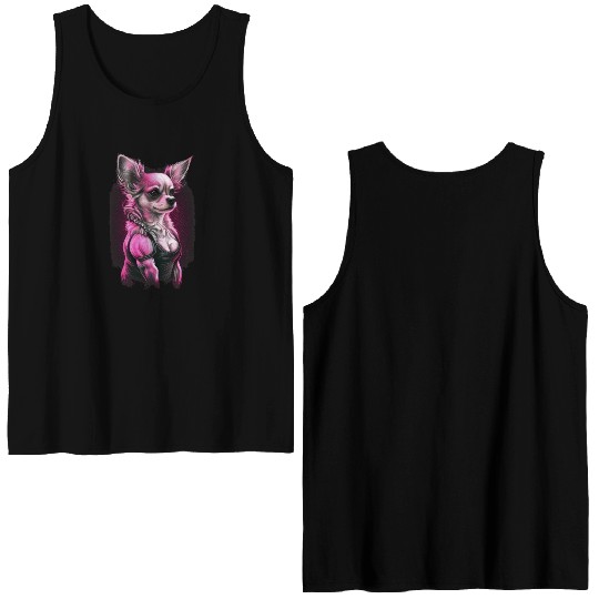 Pink Chihuahua | Fitness Girl Gym Sport Dumbbell Double Sided Tank Tops