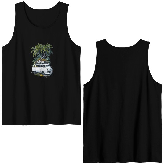 Travel Car caravan Summer Coco Tree Double Sided Tank Tops