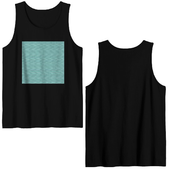Teal White Minimal Pattern Double Sided Tank Tops