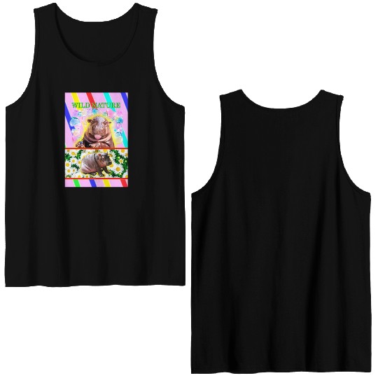 WILD NATURE. HIPPO design collection.poster Double Sided Tank Tops