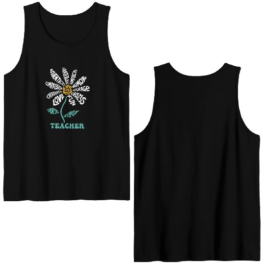 Life-is Good Teacher Humor Courage Openness Fun Lo Double Sided Tank Tops