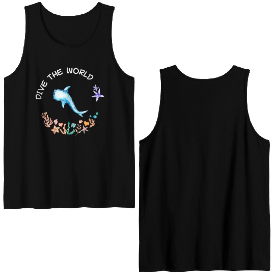 Dive The World Scuba Scuba Diving Ocean Lovers Double Sided Tank Tops