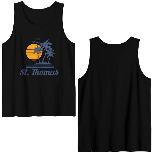 Saint St Thomas Caribbean Island Beach Double Sided Tank Tops