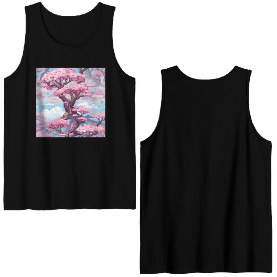 Anime Euphoria: Fantasy Cherry Blossom Dreamscape Double Sided Tank Tops
