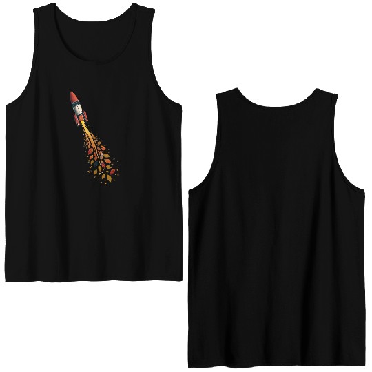 Autumn rocket - leaf-driven flight Double Sided Tank Tops