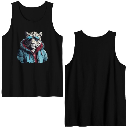 Street Style Snow Leopard | Leopard Lovers Double Sided Tank Tops