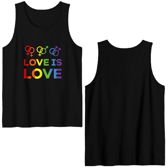 love is love Double Sided Tank Tops love rainbow gay lesbian lgbt