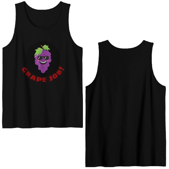 Grape Job Grape Pun Double Sided Tank Tops