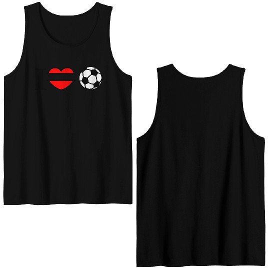 Monogram logo soccer heart Double Sided Tank Tops