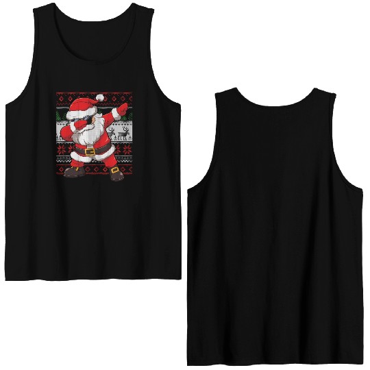 Dabbing Santa Funn Ugly Double Sided Tank Tops