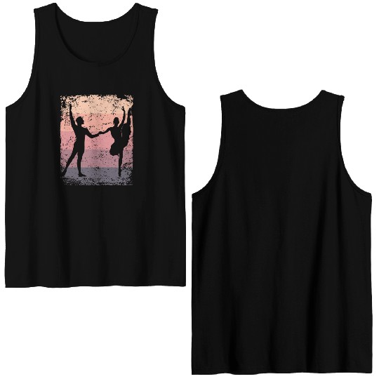 Ballet Dance Couple Vintage Ballerina Double Sided Tank Tops