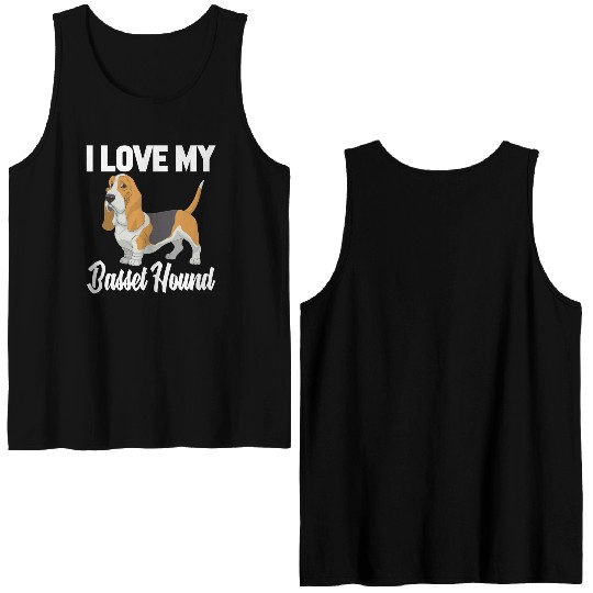 I Love My Basset Hound Double Sided Tank Tops Funny Gifts For Men