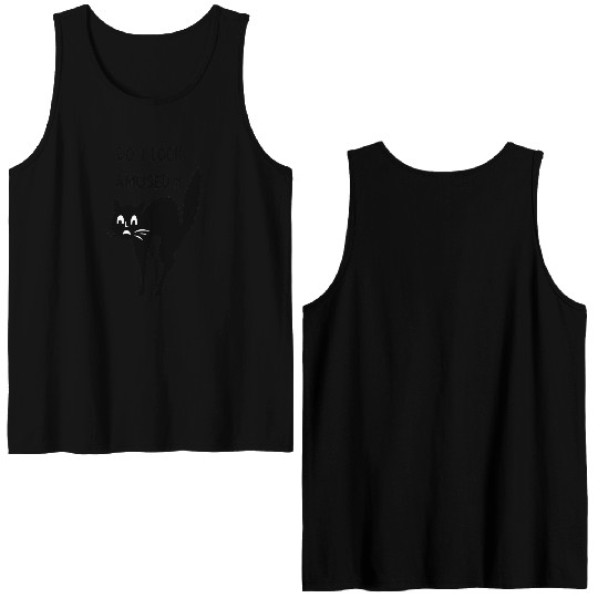 do I look amused? cute cat , funny cat,angry cat Double Sided Tank Tops
