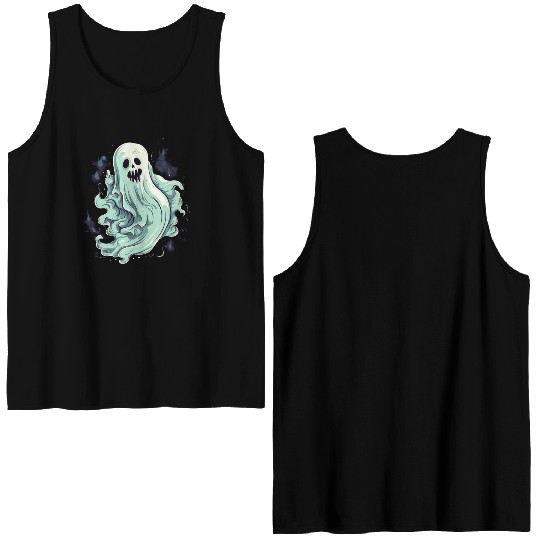 Eerie Halloween Ghoul, Spooky Season Delight 13 Double Sided Tank Tops