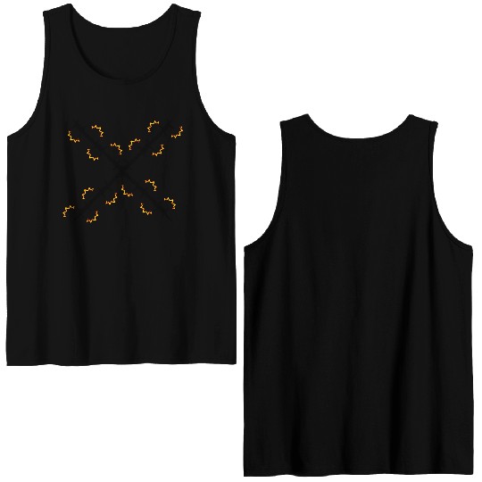 Electric fence barbed wire cross Double Sided Tank Tops