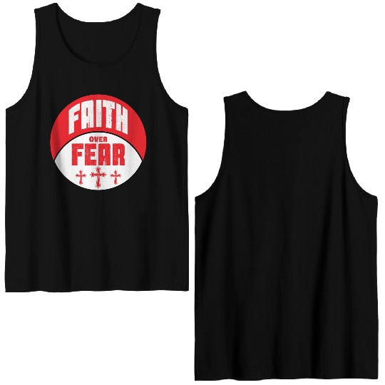 Faith Over Fear Love Jesus Christian Christmas Double Sided Tank Tops
