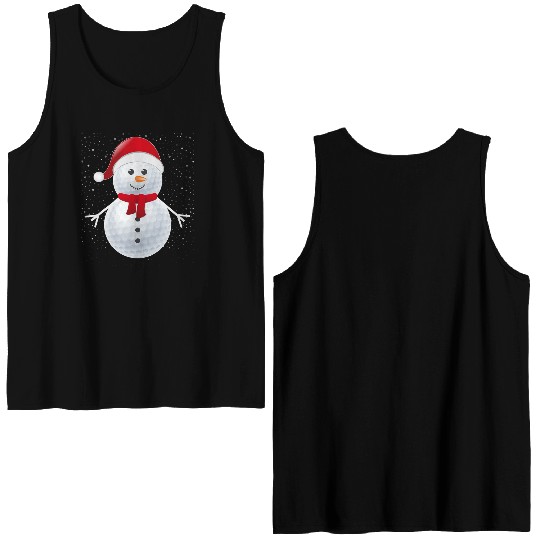 Golf Ball Snowman Santa Double Sided Tank Tops