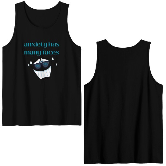 anxiety has many faces Double Sided Tank Tops