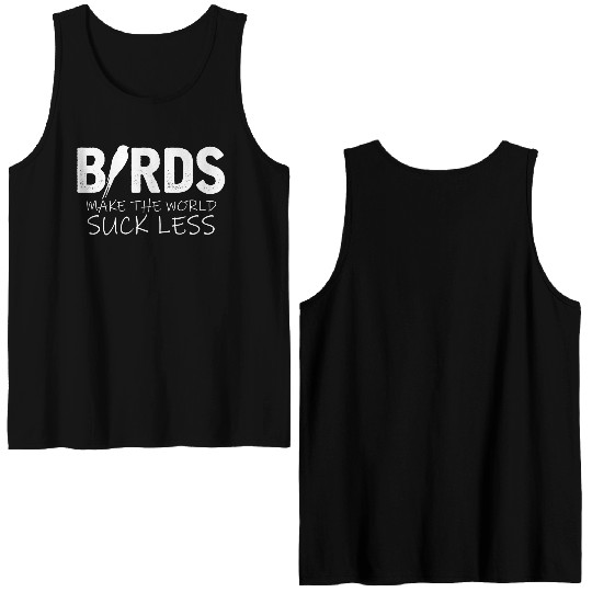 Birds Lover World Joke Budgie Canary Robin Lovers Double Sided Tank Tops