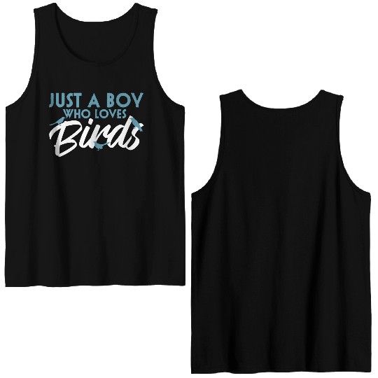 Bird Budgie Boy Avian Love Robin Heron Hummingbird Double Sided Tank Tops