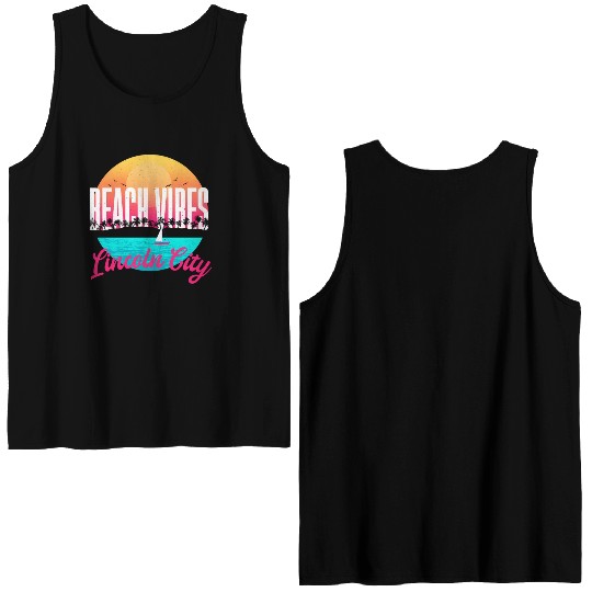 Beachs Lincoln City Summer Oregon Tropical Beach Double Sided Tank Tops