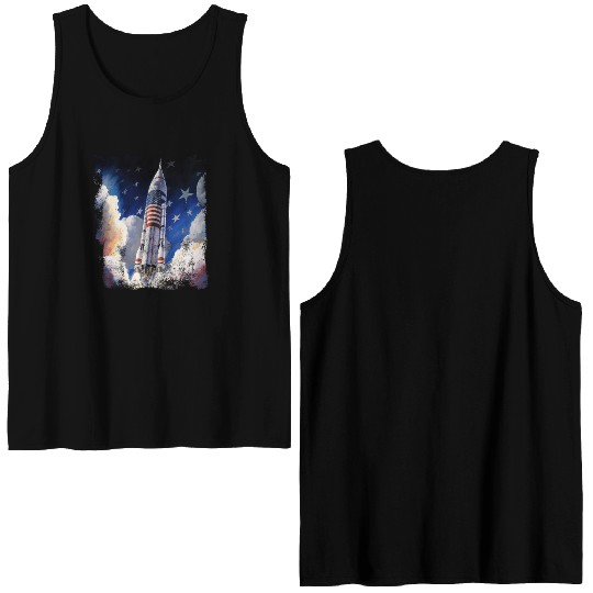 Patriotic Starship US Astronauts Stars and Stripes Double Sided Tank Tops