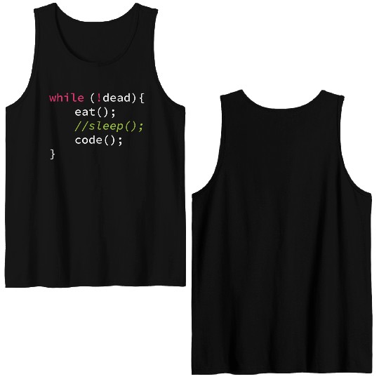 Funny Coding Computer Science Programmer Eat Sleep Double Sided Tank Tops