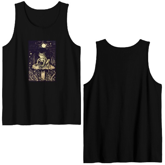 Starry night frog Double Sided Tank Tops