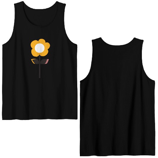 Retro Flower Yellow Double Sided Tank Tops